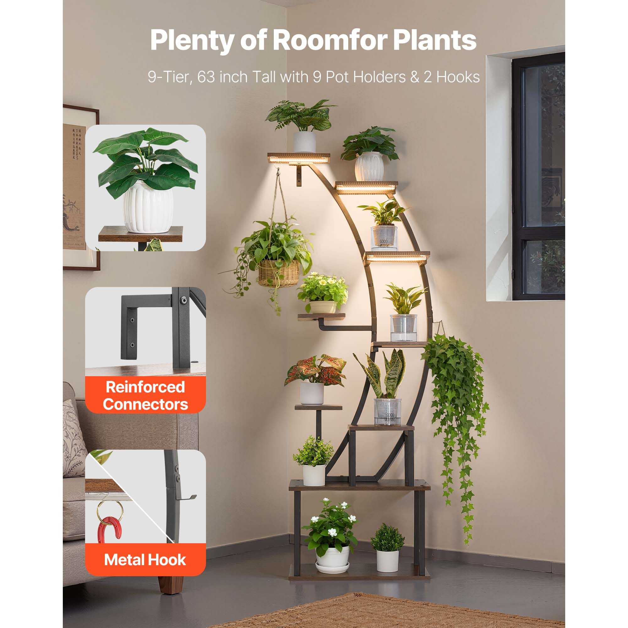 Plant Stand Indoor Grow Lights Patio Garden - variant view 6