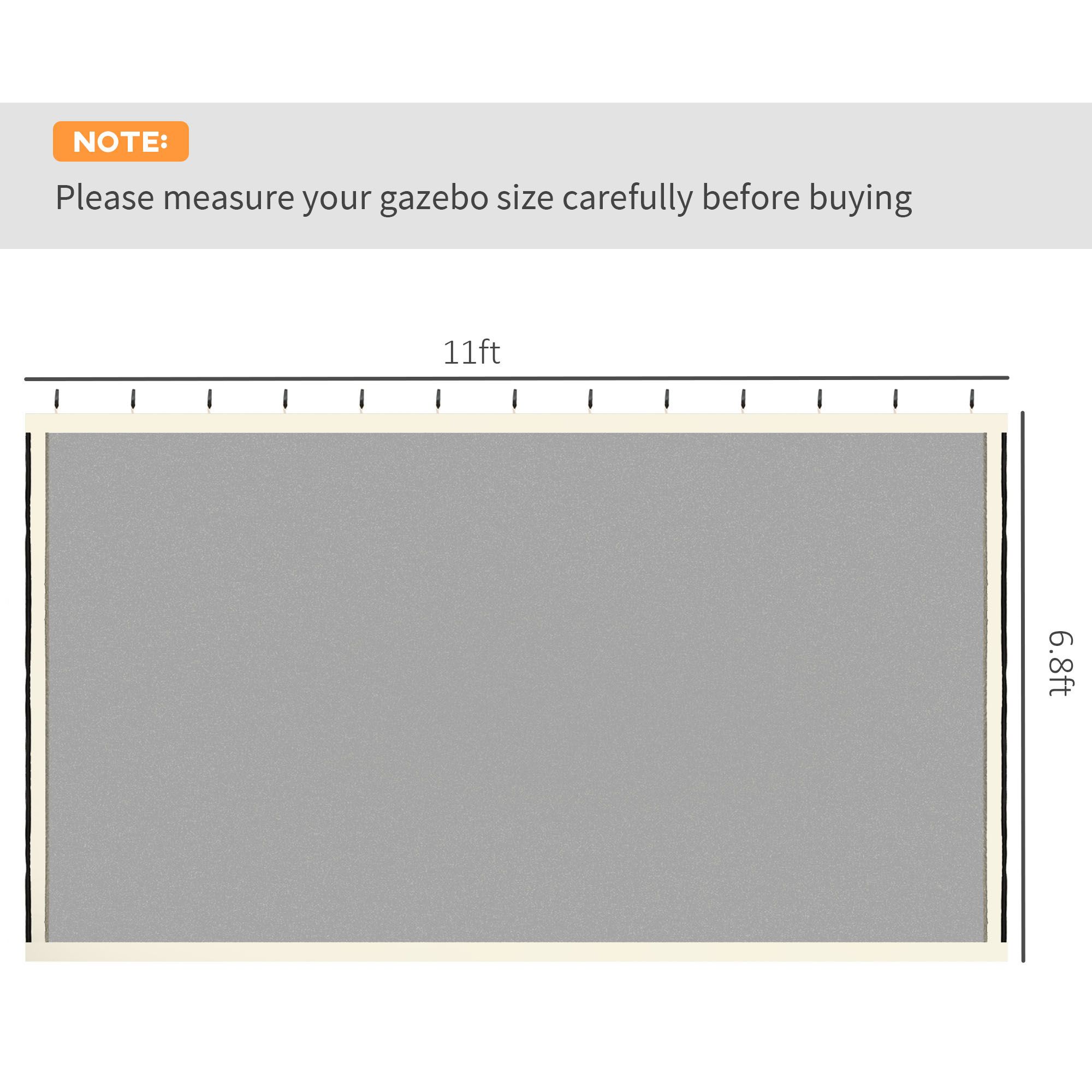 Gazebo Mesh Sidewall Netting (Cream) - variant view 5