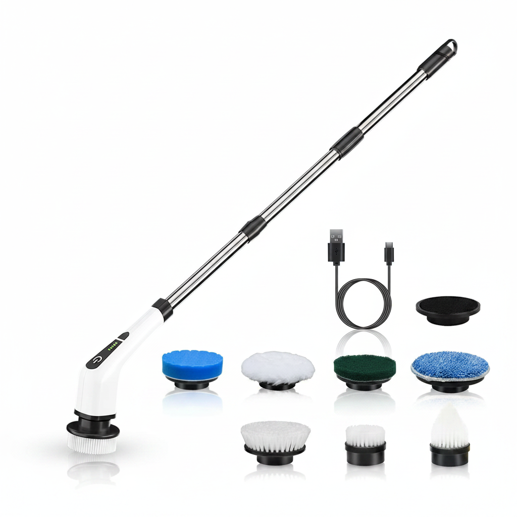Electric Spin Scrubber — Cordless, 4 Brush Heads, Bathroom and Kitchen Cleaner - variant view 2
