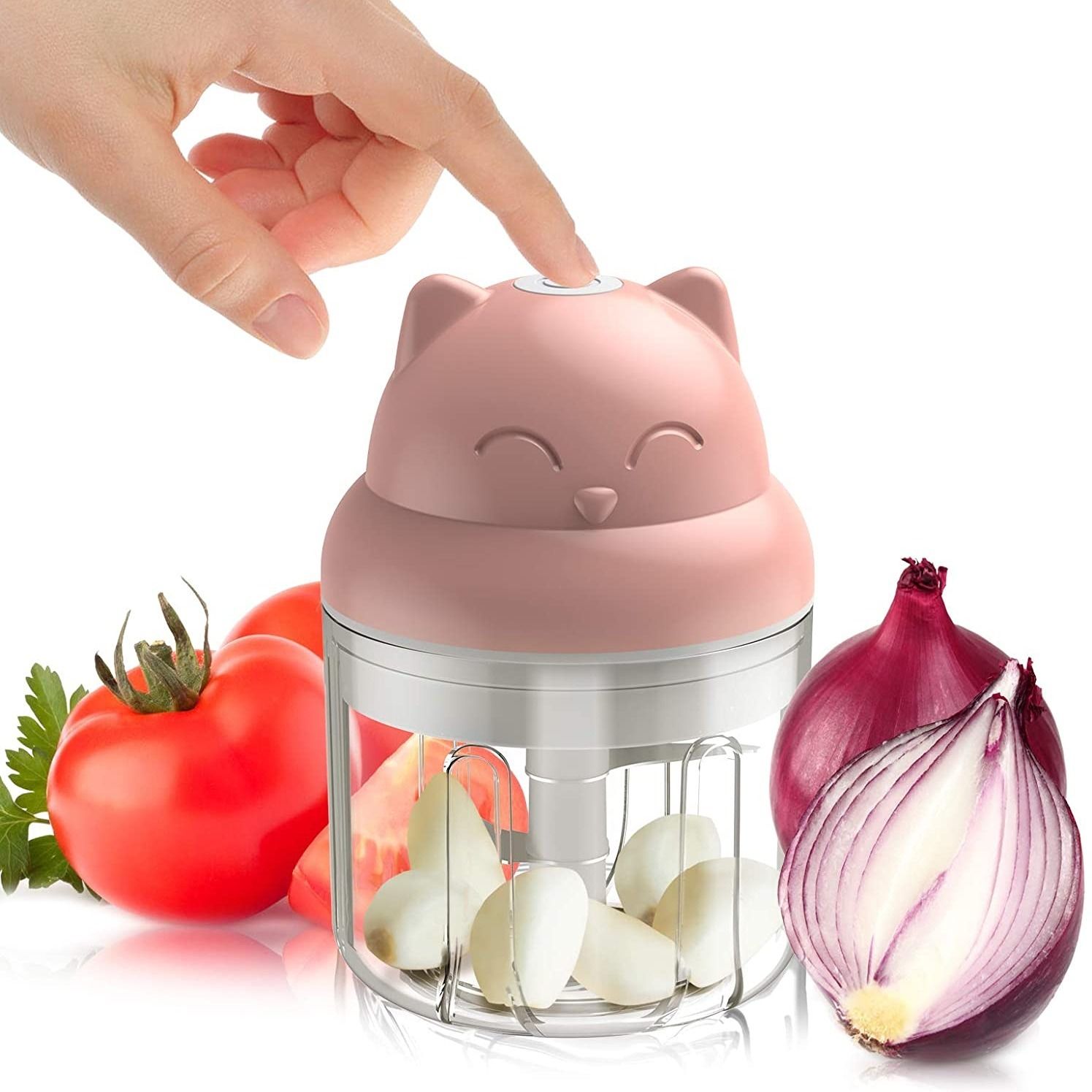 Mini Pink Garlic Chopper Kitchen Dining - variant view 4