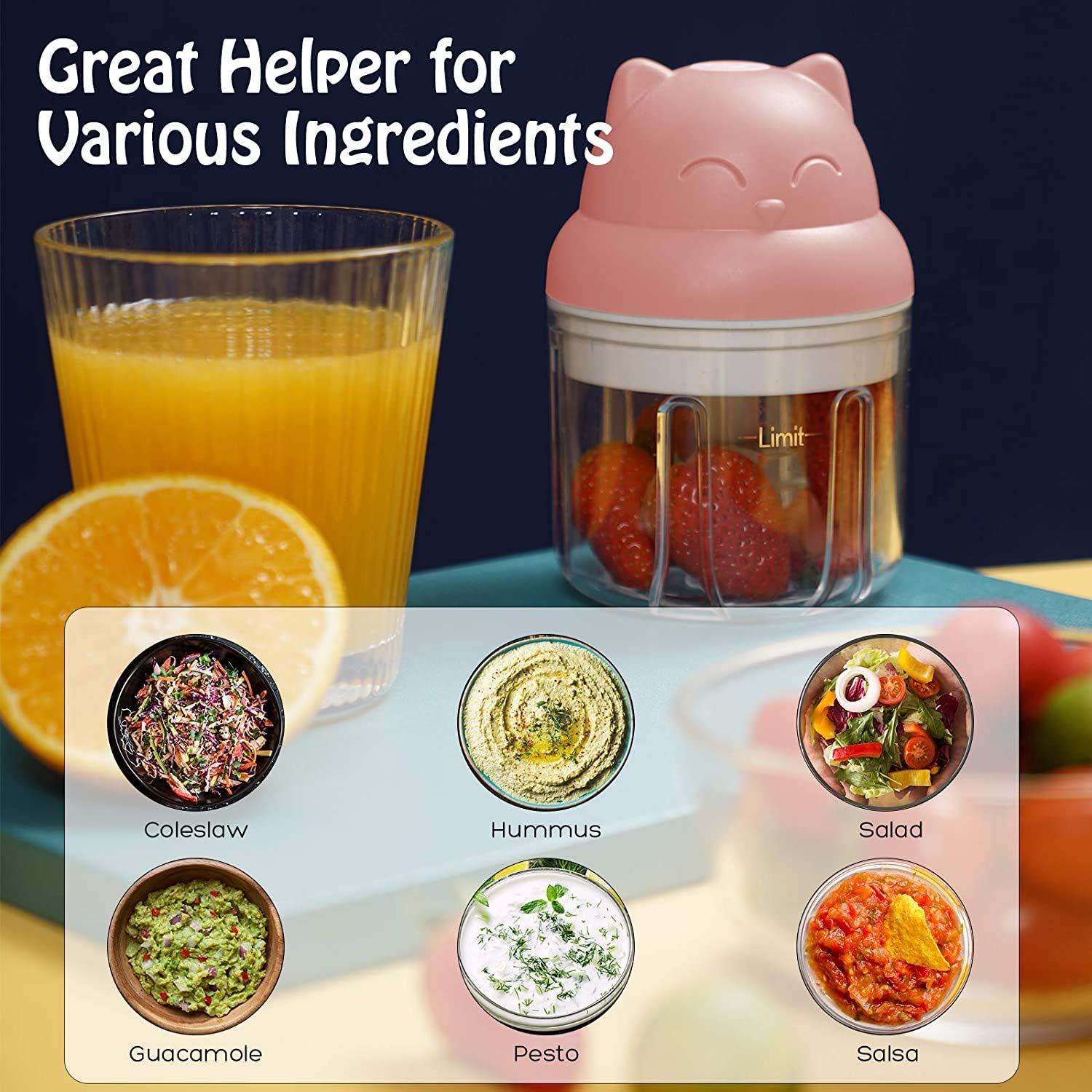 Mini Pink Garlic Chopper Kitchen Dining - variant view 7