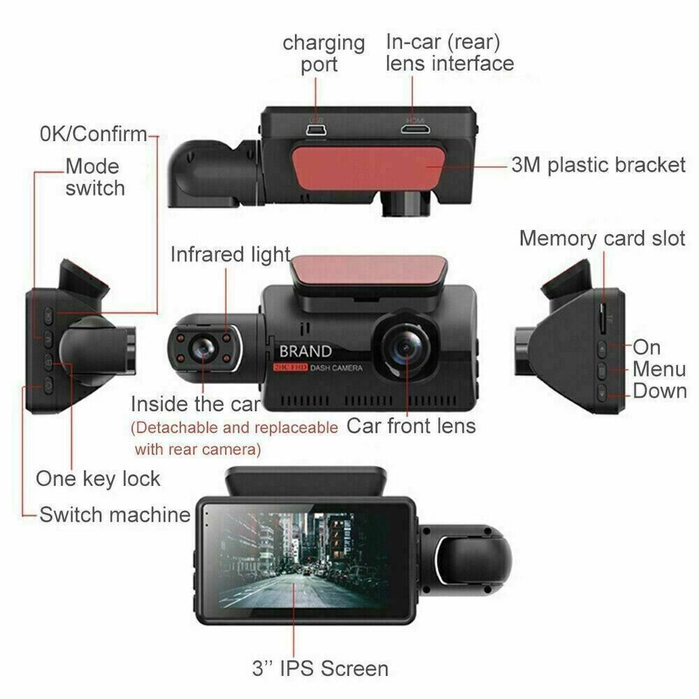 Dual Lens Car Cam: See Front & Inside - variant view 5