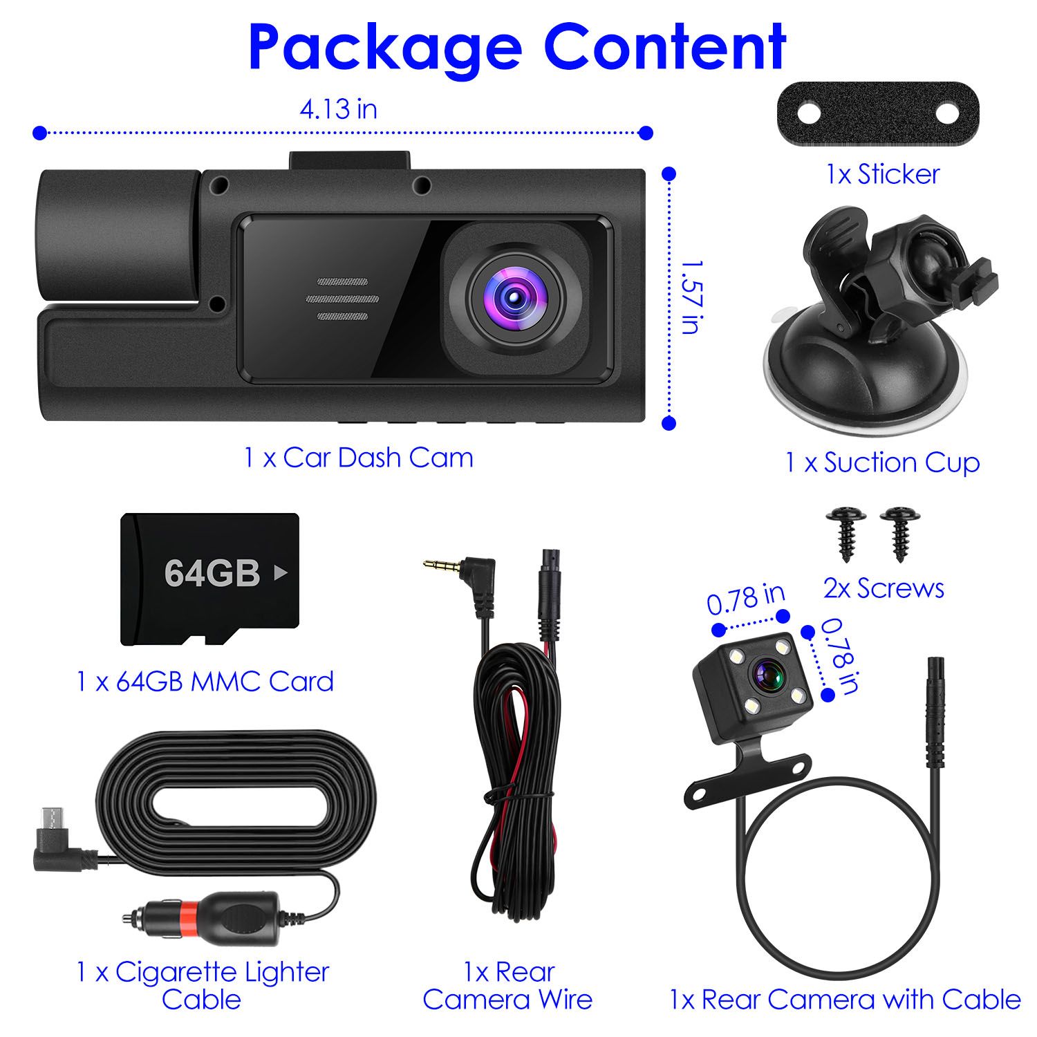3-Channel FHD Dash Cam with WiFi - variant view 10