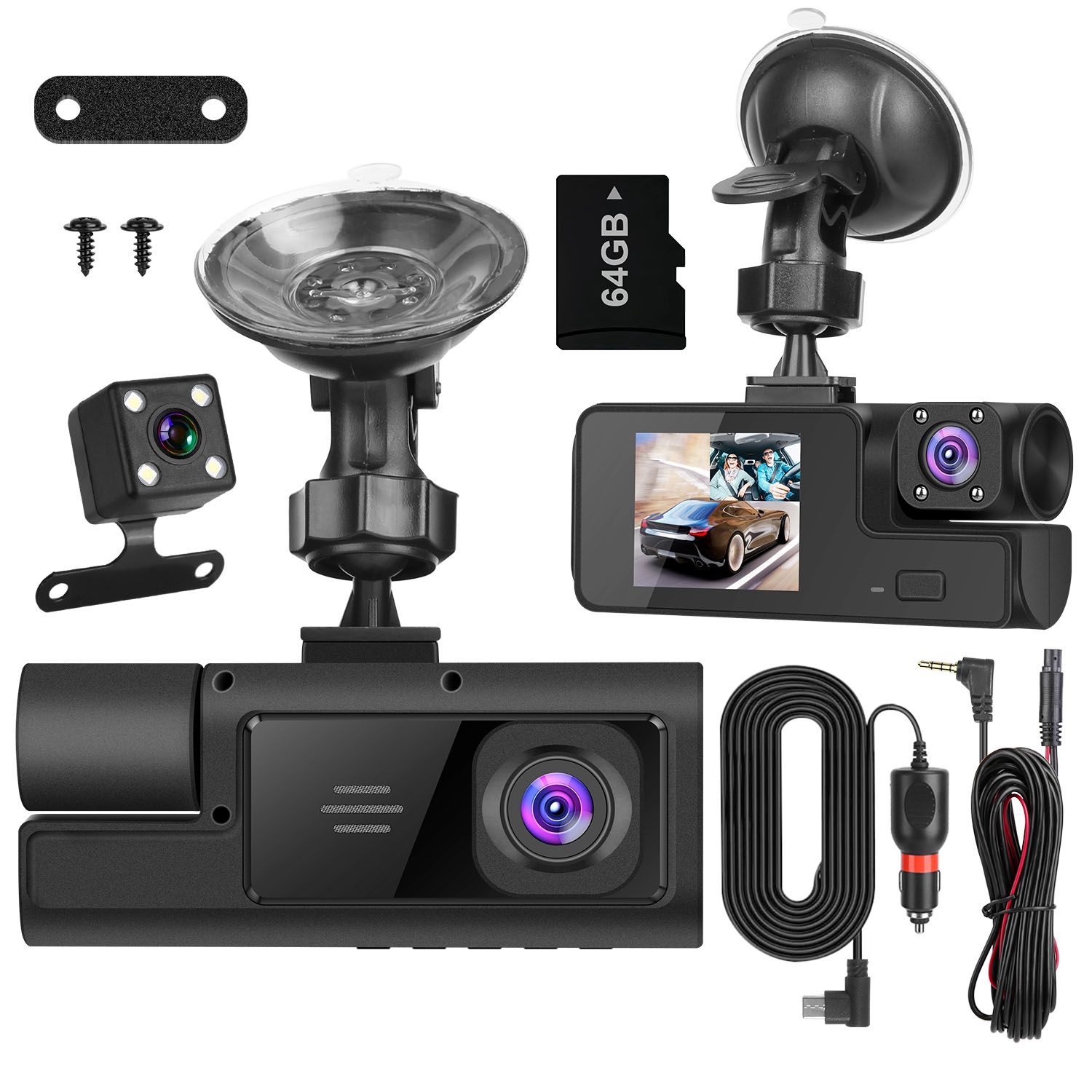 3-Channel FHD Dash Cam with WiFi - variant view 3