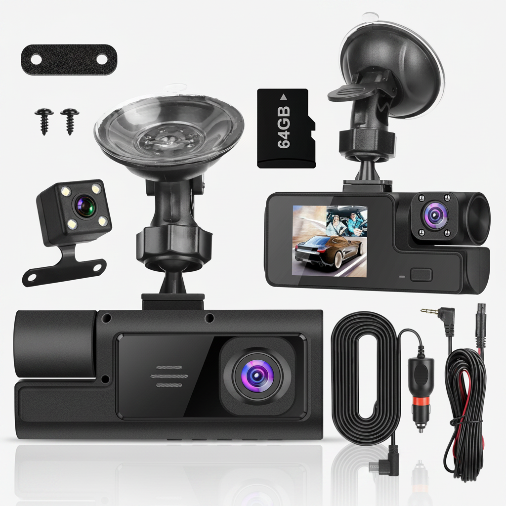 3-Channel FHD Dash Cam with WiFi - variant view 2