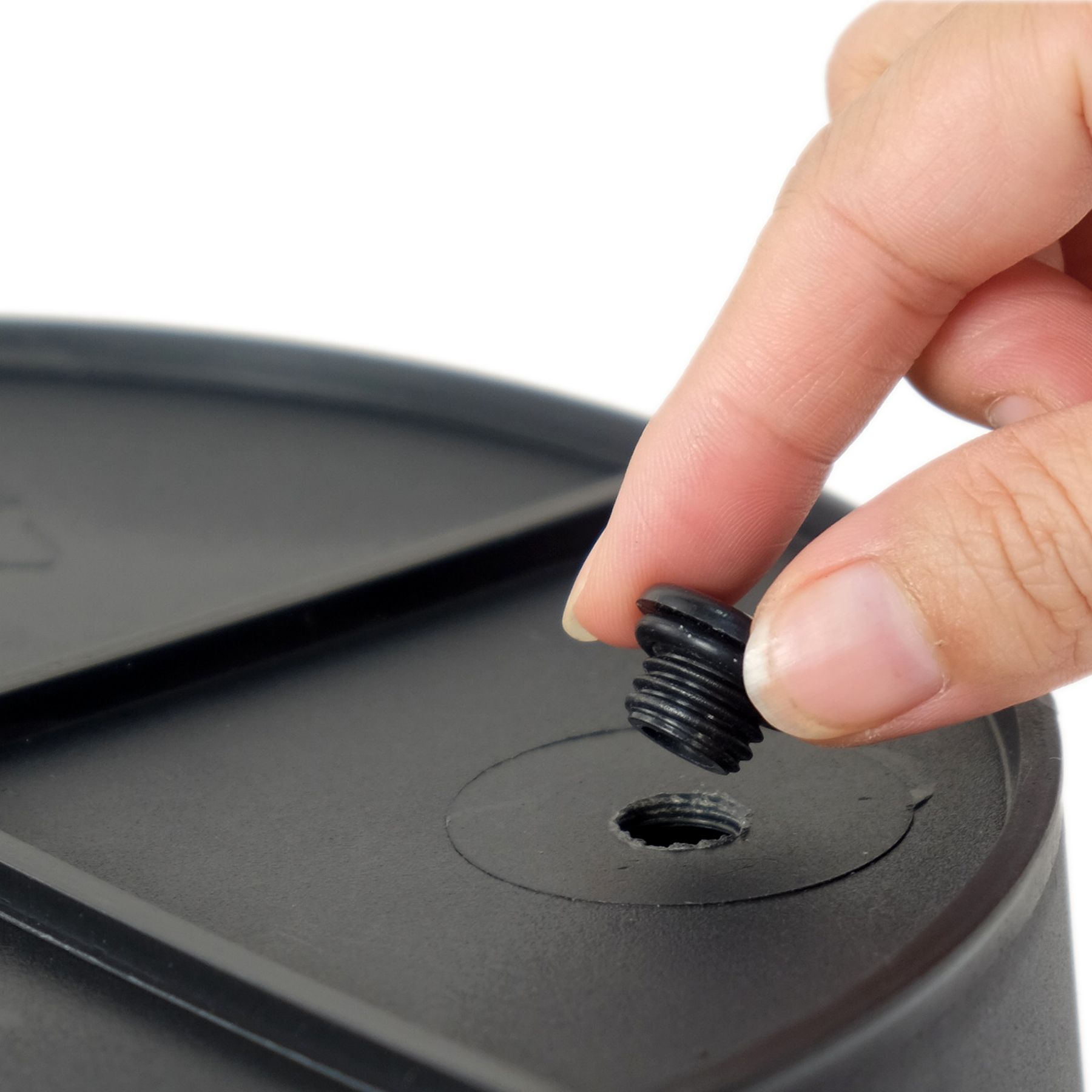 Grey Round Self-Watering Wicker Planter - variant view 9