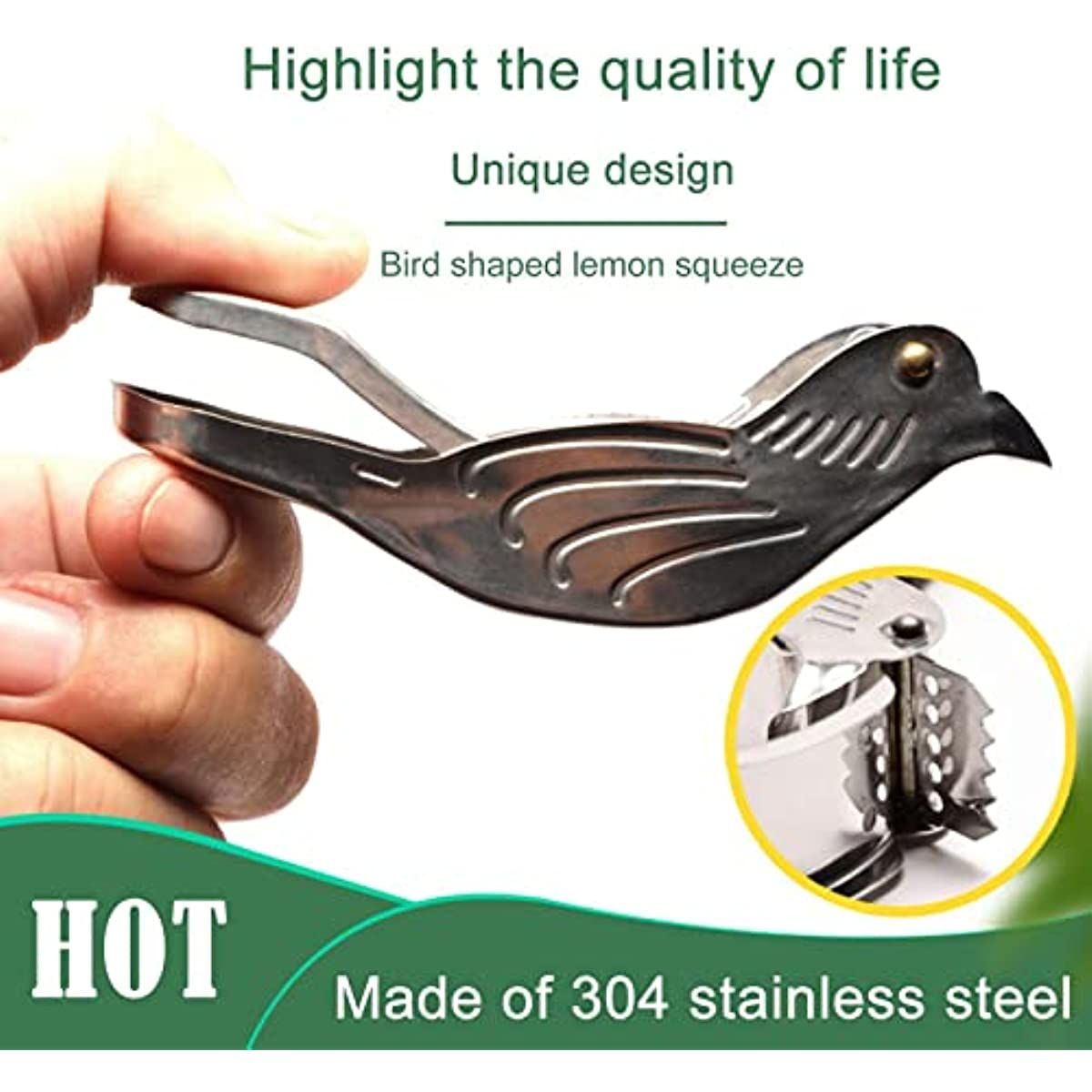 Bird-Shaped Stainless Steel Lemon Squeezer Kitchen Dining - variant view 16